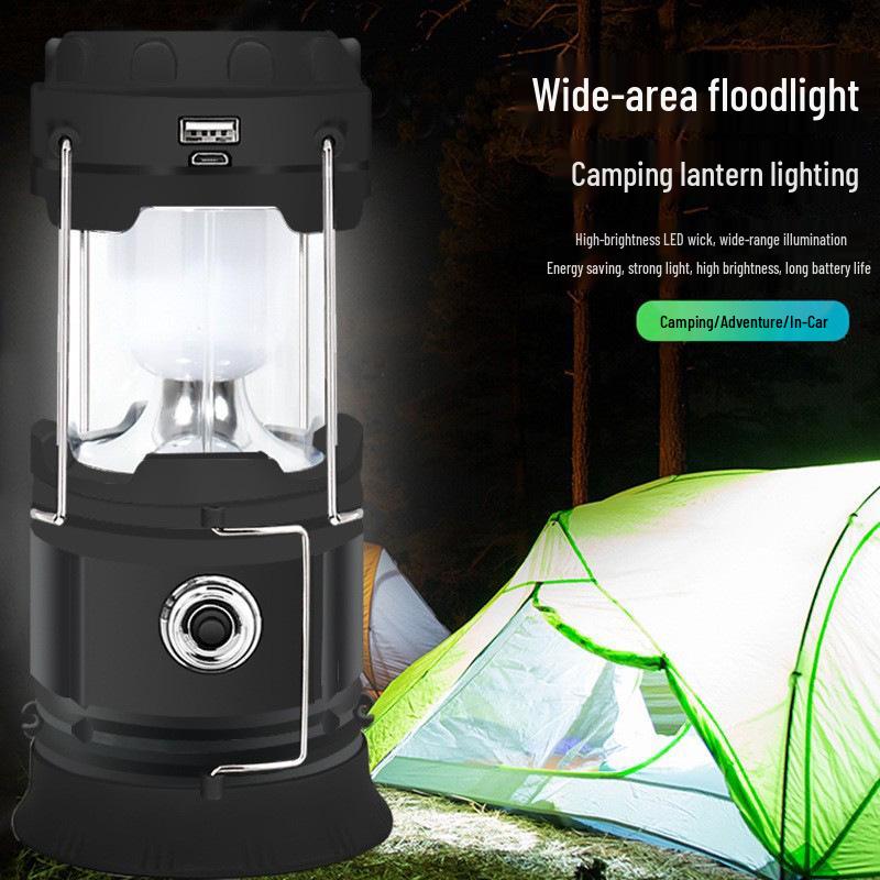 5800 Solar-Powered Portable Multifunction Camping Lantern - Outdoor Emergency Tent Light