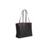 Coach Mollie Printed Zipper Closure Coated Canvas Tote Bag Women Tote Bags Graphite Deep-Berry CM073-SVW6M