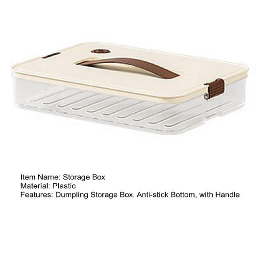 Dumpling Storage Box Transparent Stackable with Handle Design Safe Odorless Freezer Storage Organizer for Kitchen