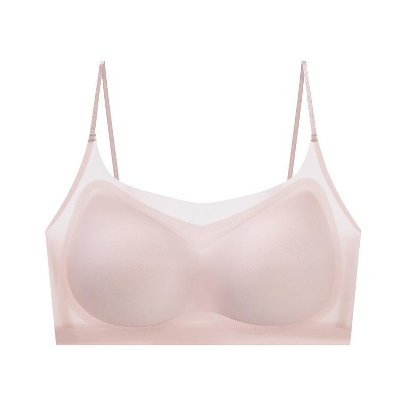 

Women Ultra Thin Seamless Bra Dot Glue Support Wireless Push Up Lightweight Comfort Nude Lingerie M
