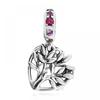 PAndora 799153c01 Pink Heart Family Tree Pendant And Dangle Silver Charm
