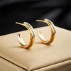 Stainless Steel Geometric Luxury Crystal Earrings For Women Girl New Waterproof Earrings Ear Jewelry Gift