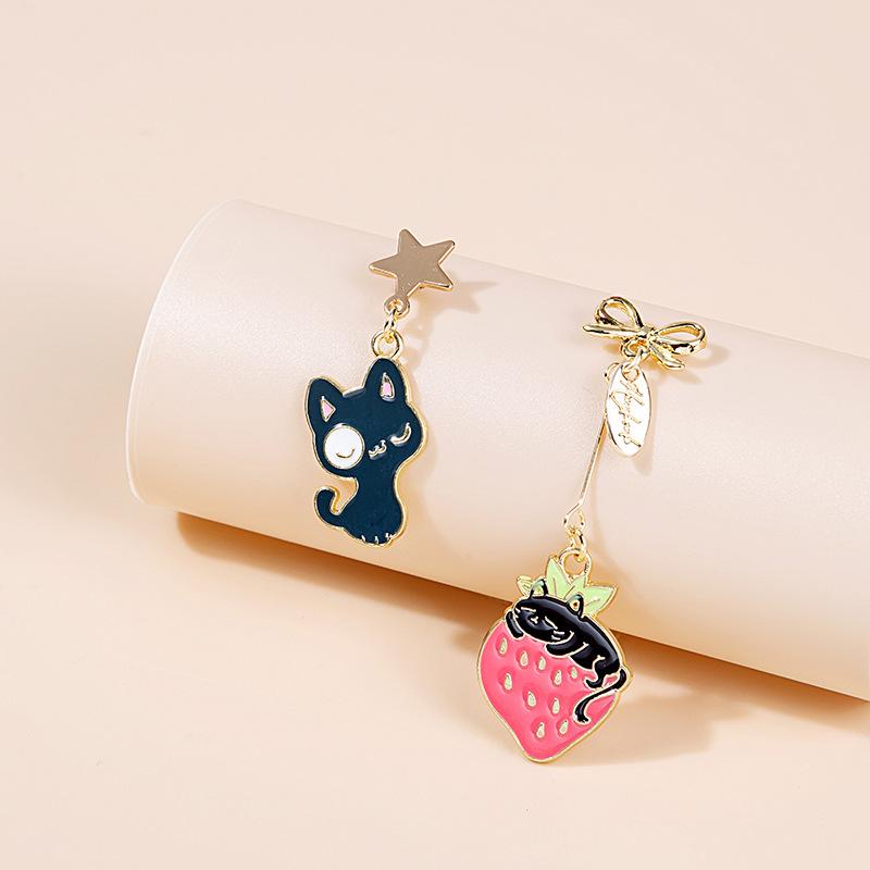 Cute Girl Long Earrings Cartoon Flower Bee Animal Stud Earrings Ocean Wind Vacation Earrings