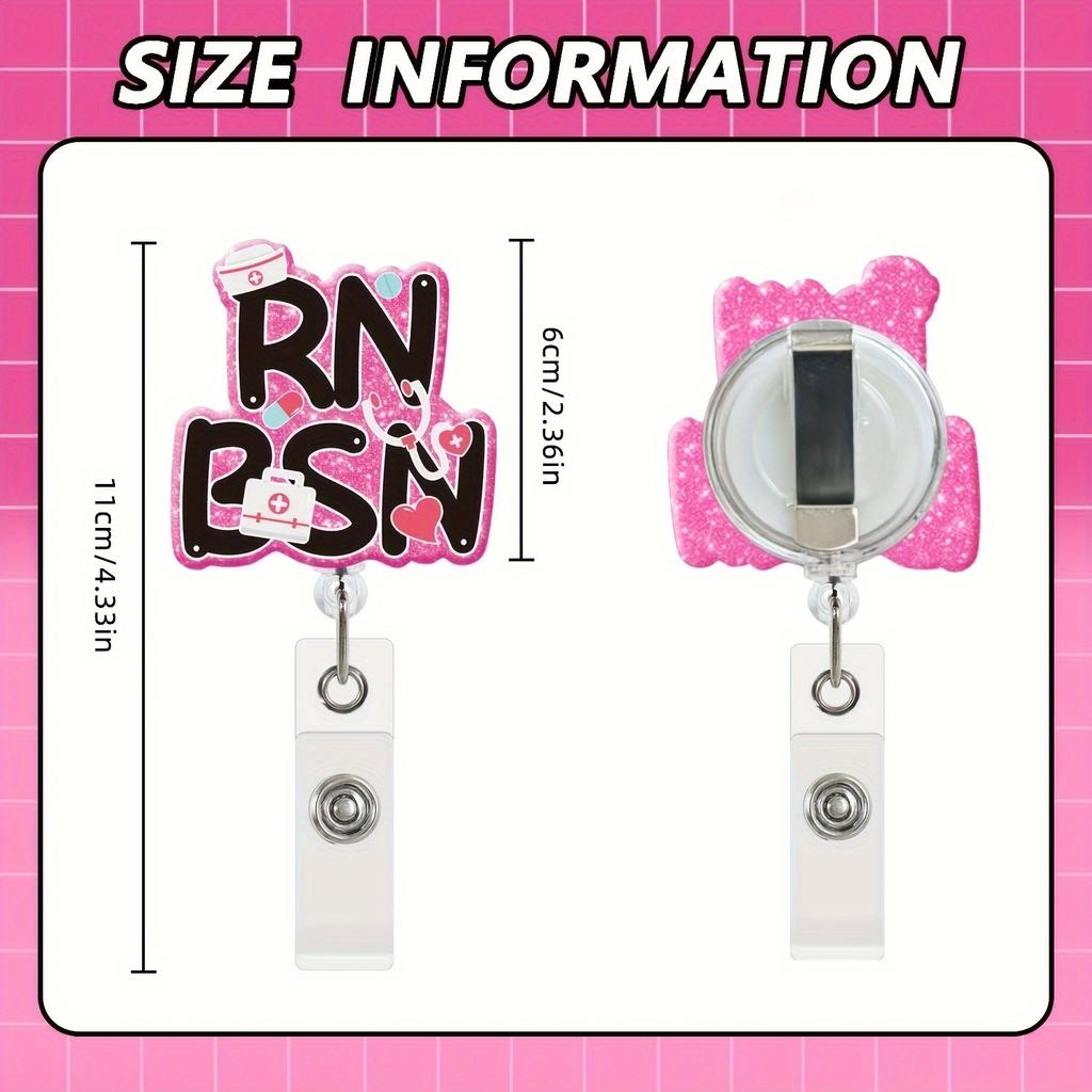 2-Pack Nurse Badge Reels. Retractable ID clips for Registered Nurses & BSNs.