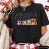 Cruel Summer Retro Groovy Schriftzug Grafik T-Shirt Modern und Trendig Unisex Baumwolle Kurzarm Sommer Lässig Alltag T-Shirt