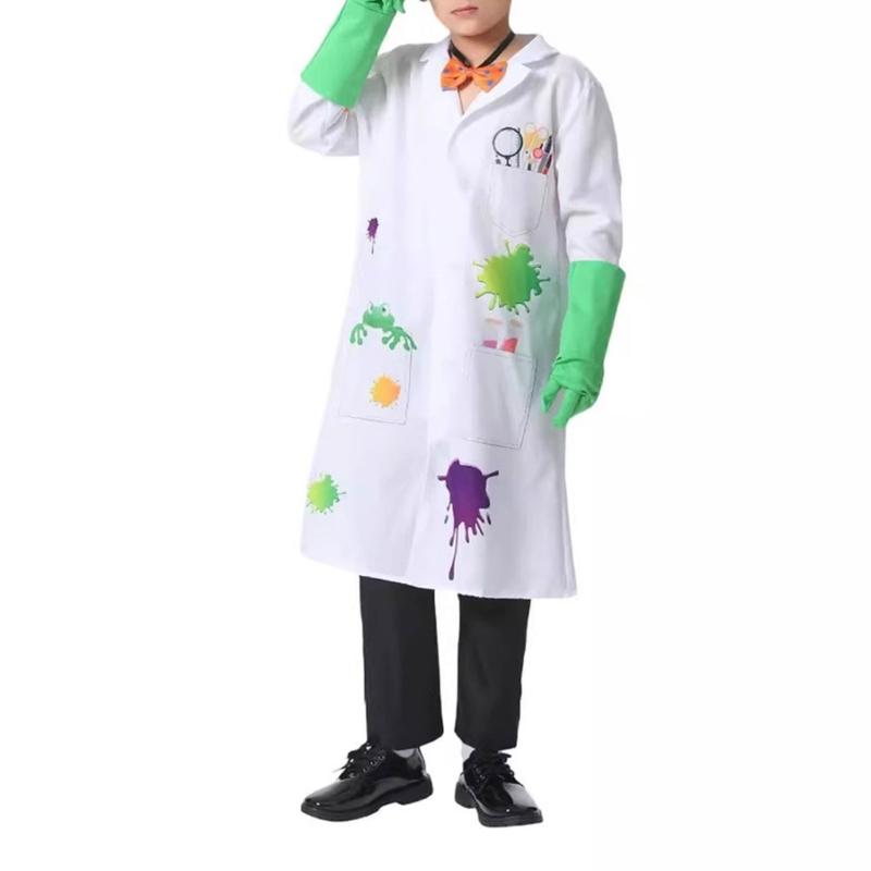 Doplňky kostýmu Šíleného vědce Zpátky do budoucnosti Plášť šíleného vědce Brýle Kravata Halloweenský Cosplay kostým