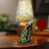 Animal Sculpture of Peacock for Bookshelf and Room Accent