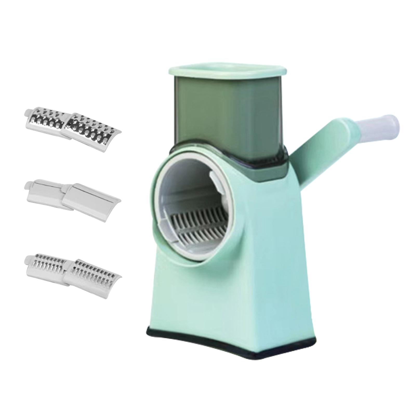 

Multipurpose Rotating Vegetable Grater Manual Cheese Shredder With Strong Suction For Home Kitchen зелений