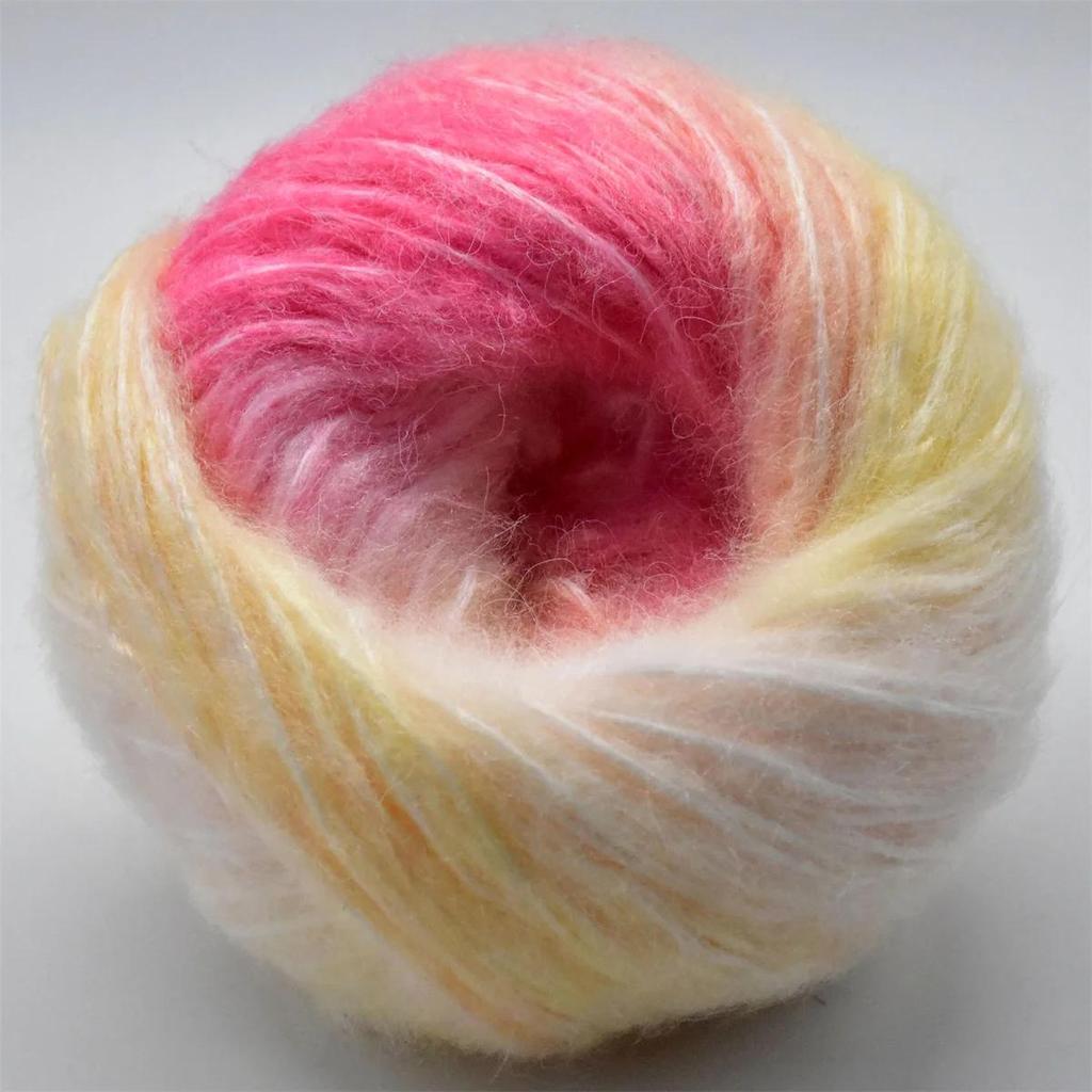 6pz 300g/10,56oz Filato di Mohair Super Morbido Extra Spesso Lavorazione a Maglia Uncinetto Lana Bundle di Filati Vivaci per Sciarpe Scialli Coperte Maglioni Artigianato Fai-da-te