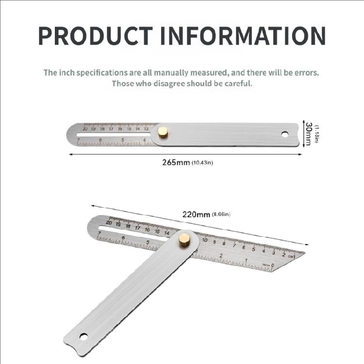 Universal Angles Measuring Tool Accuracy Bevel Square Offering Multiple Function Capabilities for Woodworking DIY Projects
