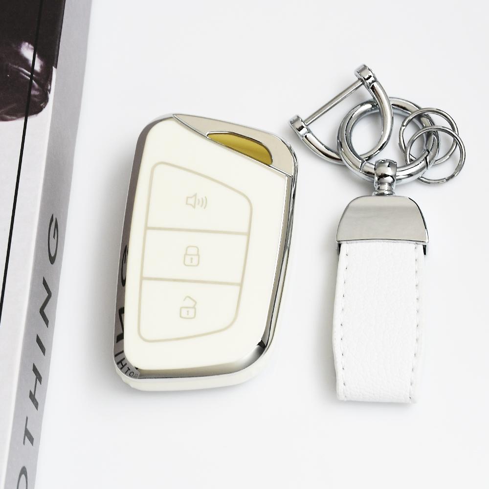 Auto Shell Fob For Jac Jiayue X7 Ic5 Iev S4 7S T8 A5 X4 Refine S4 S7 M6 Silver Edge Tpu Car Key Case Keyless Cover Accessories