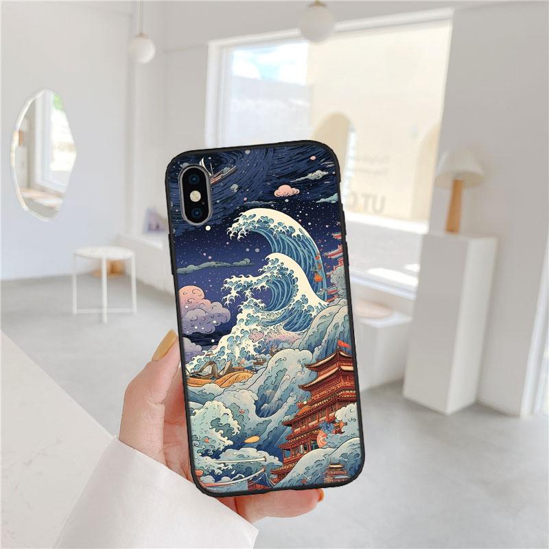 BF66 Great Wave Off Kanagawa Soft Shell Phone Case for Xiaomi Poco C40 C50 C51 C55 C65 C71 C75 F3 F5 F6 F7 M2 M3 Pro Ultra