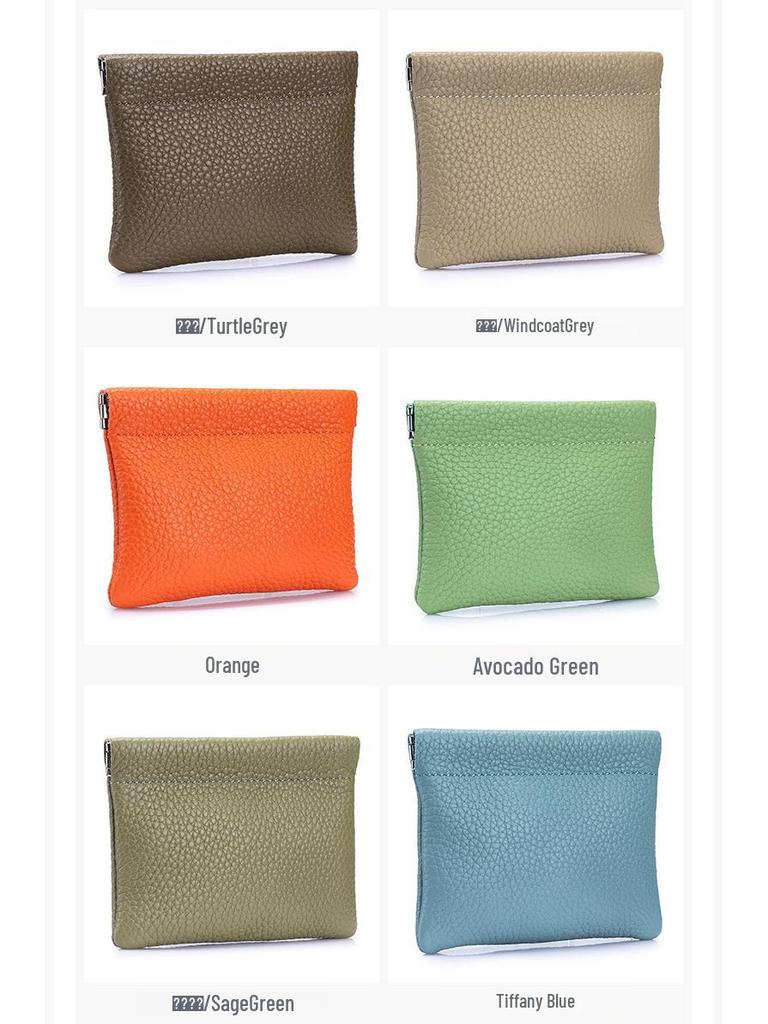 Damen Mini Leder Federclip Geldbörse - Aufbewahrungstasche für Kopfhörer und Münzen