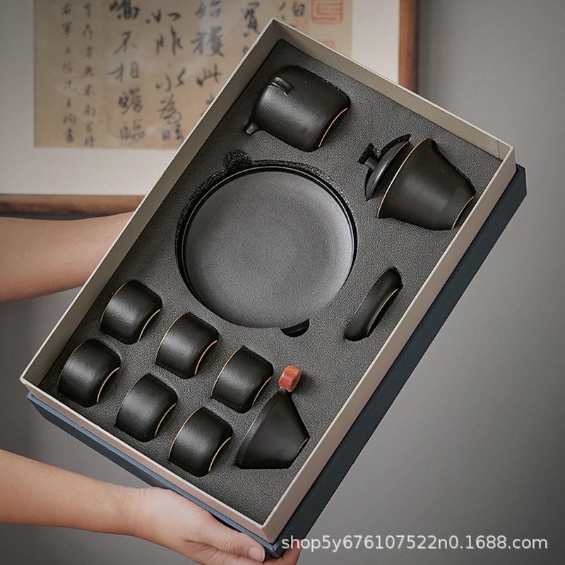 The whole set of Kung Fu tea set, light luxury Chinese high-end gift box, boutique creative commemorative natal year gifts