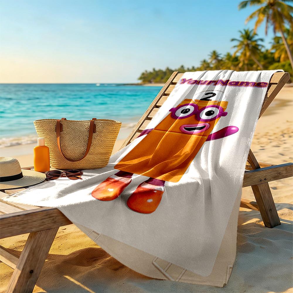 Numberblocks Customize Text Beach Towel Soft Durable Quick-Dry Suitable for Sports Travel Swimming Yoga Bathroom Beach And Pool
