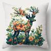 4Pcs Animal Print Pillowcases - Bear, Deer, Tiger & Floral Designs, Soft 100% Polyester, 18X18 Inch Square, Zipper Closure, Mach