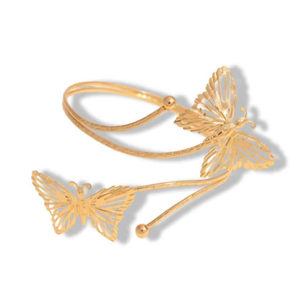 Adjustable Women Arm Bracelet Elegant Armlet Jewelry Trendy Metal Open Cuff Bangle  Summer