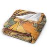 Warm Soft Blanket Students Travel Language of Flowers Alphonse Mucha Blanket Flannel Bedspread Street Trend Sofa Bed Cover