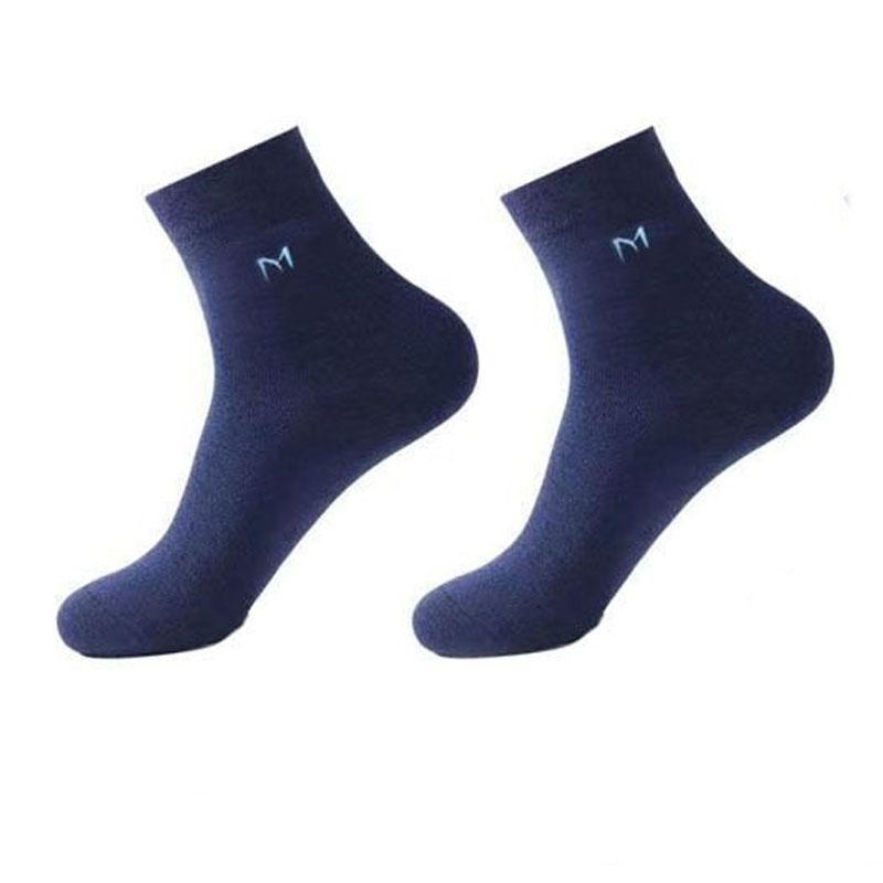 

1 пара мужских антибактериальных хлопковых носков средней длины — дышащие, дезодорирующие, антипотные, деловые, повседневные, на все времена года 1Pairs синий