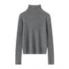 Lekasha Women's 100% Pure Cashmere Ribbed High Collar Knit Sweater