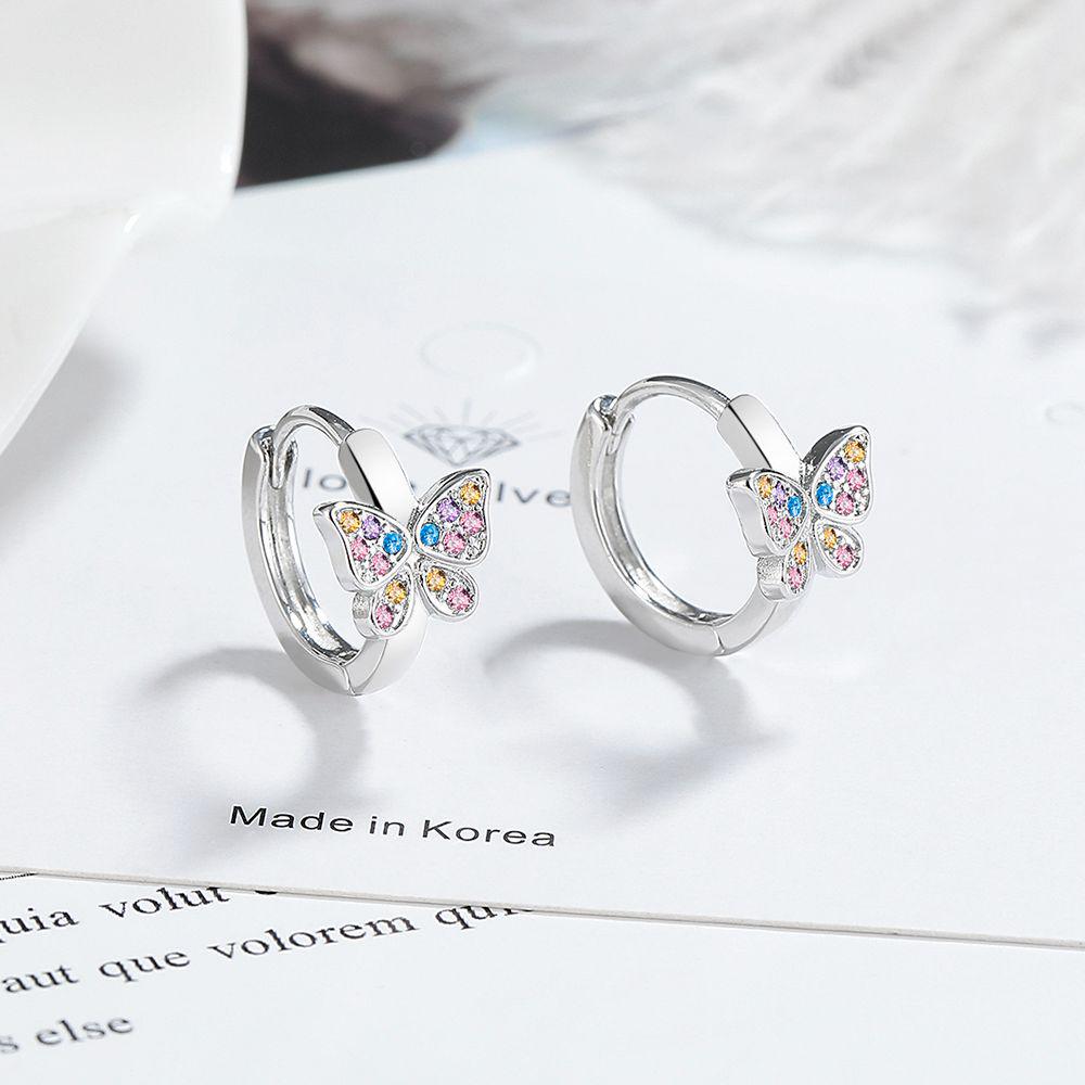 Women's Colorful Zircon Bow Earrings