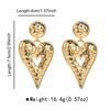 E11181 Retro Metal Eco-friendly Pleated Texture Earrings, Light Luxury Leaf Geometric Earrings, Earrings for Women