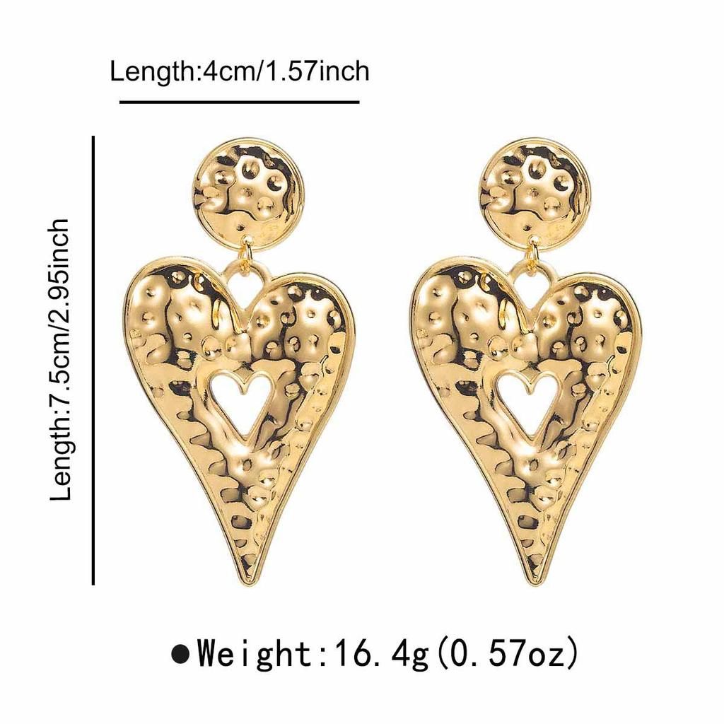 E11181 Retro Metal Eco-friendly Pleated Texture Earrings, Light Luxury Leaf Geometric Earrings, Earrings for Women