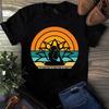 Herren- und Damen-T-Shirts Retro Vintage Sonnenuntergang Yoga Meditation Geschenk