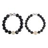 Original Partner-Stil Goldener Rutilquarz & Goldener Obsidian Kristall Perlenarmband - Einzigartiges Schmuckgeschenk