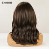 Fluffy Brown TypeWig for Women Long Wavy Bob HairTypeWigs with Bangs Daily Cosplay Party Hair