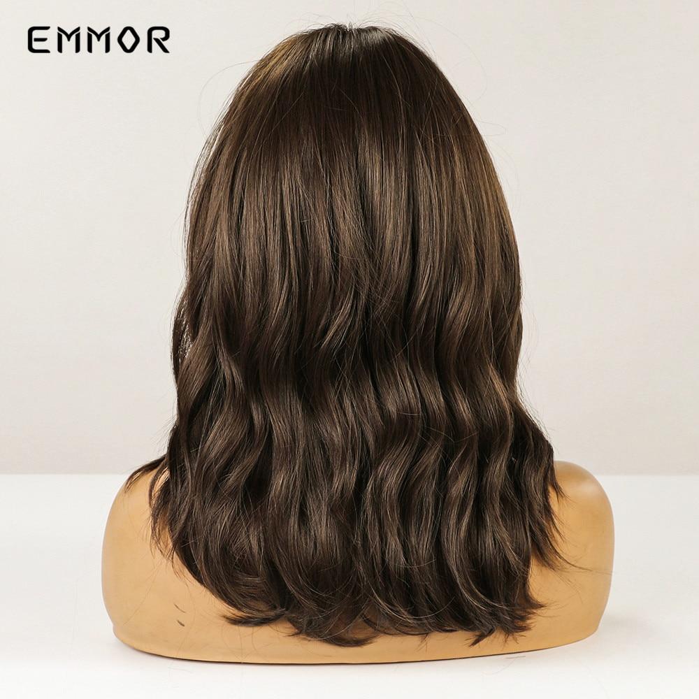 Fluffy Brown TypeWig for Women Long Wavy Bob HairTypeWigs with Bangs Daily Cosplay Party Hair