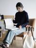 Women's French Wool Cable Knit Sweater - Loose, Thickened, Cashmere, Slimming Autumn/Winter Outerwear
