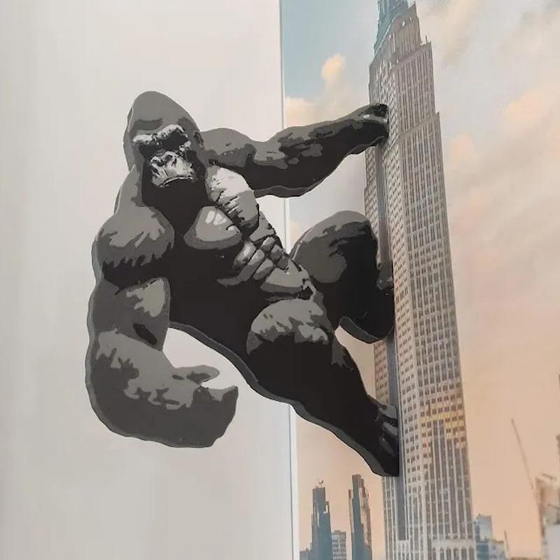 Magnetic King Kong Fridge Magnet Chimpanzee Monkey Acrylic Magnetic Decor Storage Hook Key Hook Collection Gift Home Decoration
