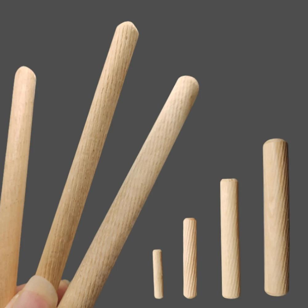 Dia 12mm Solid Wood Diagonal Round Wooden Rod Plug DIY Material Length 30/40/50/60/80/100/120mm Wardrobe Connector Wooden Nail