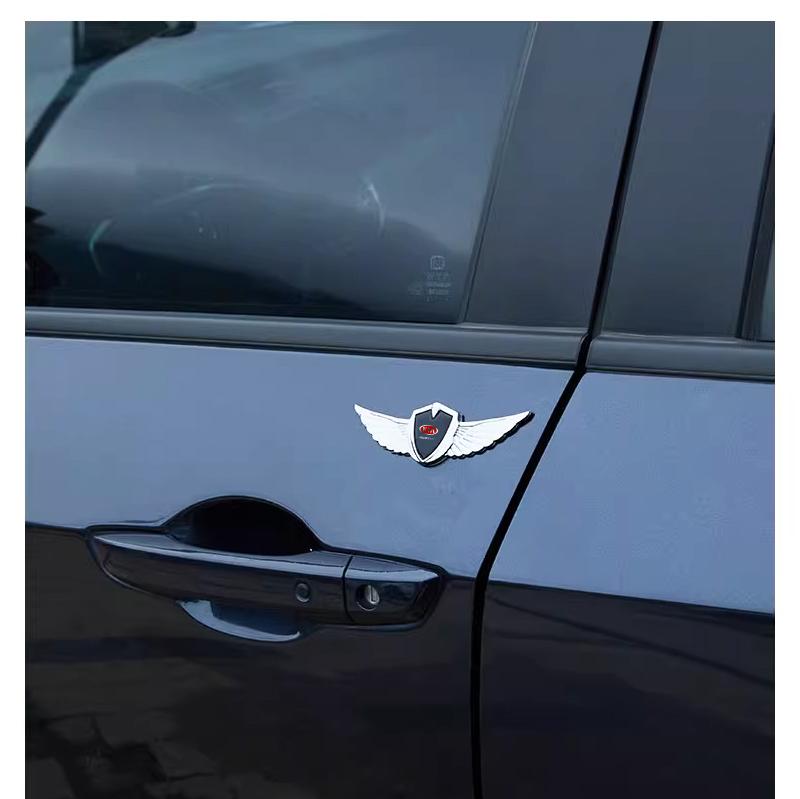 3D Wings Metal Shield Logo Metal Sticker Decorate Car Accessories For Kia Cerato