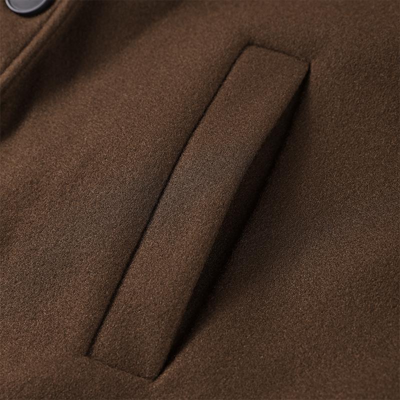 Kabát s klopami, dvouřadé zapínání, temperamentní vlněný dlouhý kabát, silná látka, dámská teplá bunda, podzim 2025