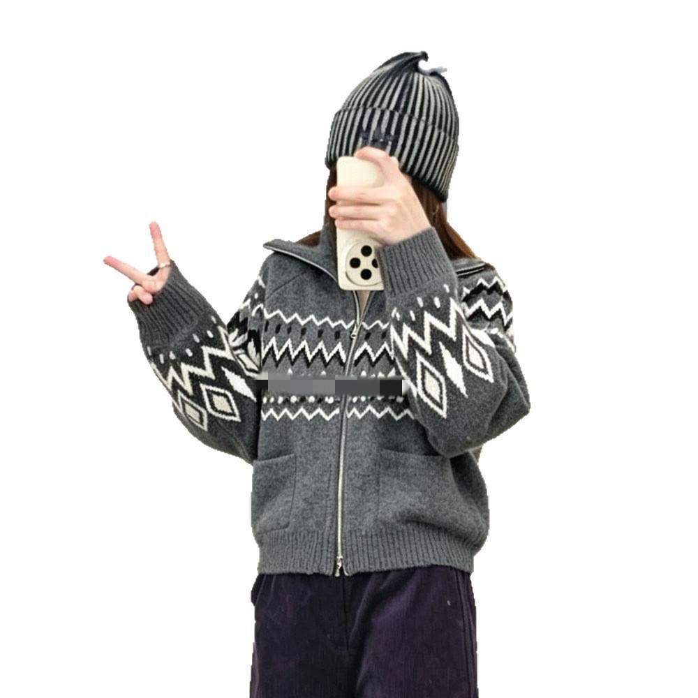 New Retro Double-Zip Wool Cardigan - Autumn/Winter Trend