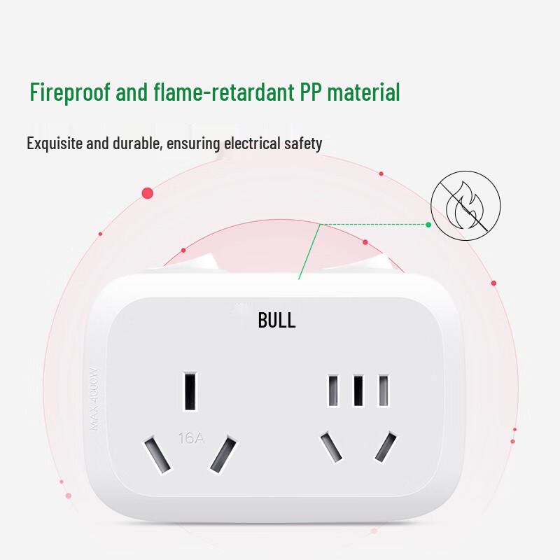 BULL 2-Way Wall Socket Adapter with Individual Control