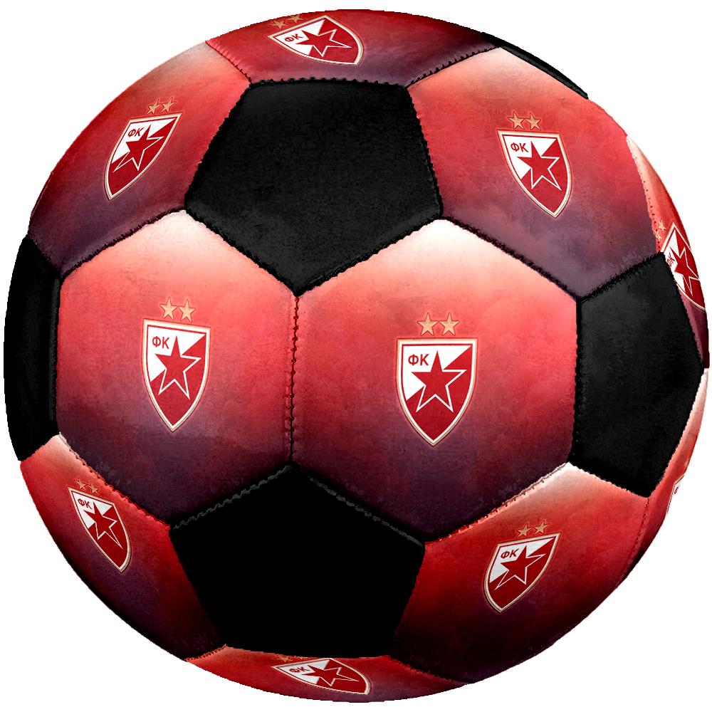 SIZE 5 Red Star Belgrade Soccer Ball Colorful All Ages Machine Stitched PVC Competition Ready Durable High-Bounce