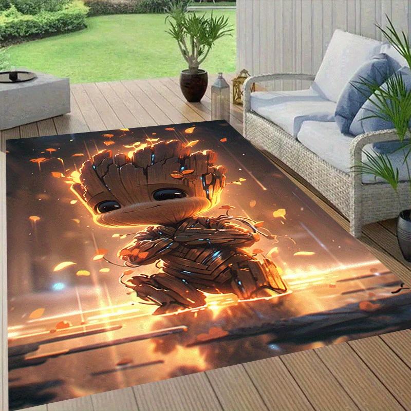 1pc Groot Pattern Area Rug Soft Flannel Floor Mat for Living Room,Office,Bedroom and Carpet,Sofa Coffee Table Floor Mat