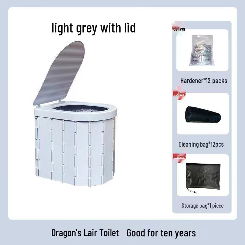 Portable Folding Car Toilet: Odor-Proof, Washable, Ideal for Outdoor Camping and Emergency Use