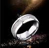 8mm Width Meteorite Stone Pattern Inlaid Silver Color Tungsten Steel Ring Couple Wedding Band Engagement Jewelry