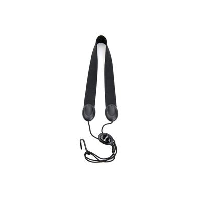 D'Addario WoodWinds Fabric Neck Strap for Tenor & Baritone Saxophone with Hook-Shaped Hook, SLA11 Black