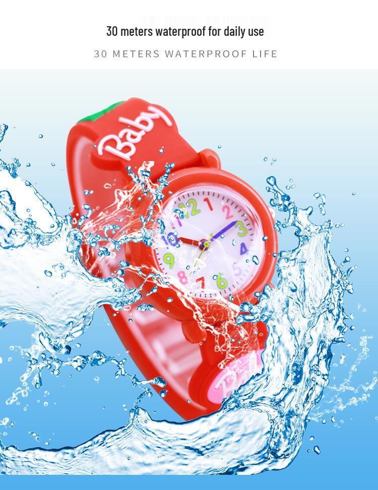 Kids' Cartoon Quartz Watch: 3D Strap, Round Case, Waterproof, Simple Design