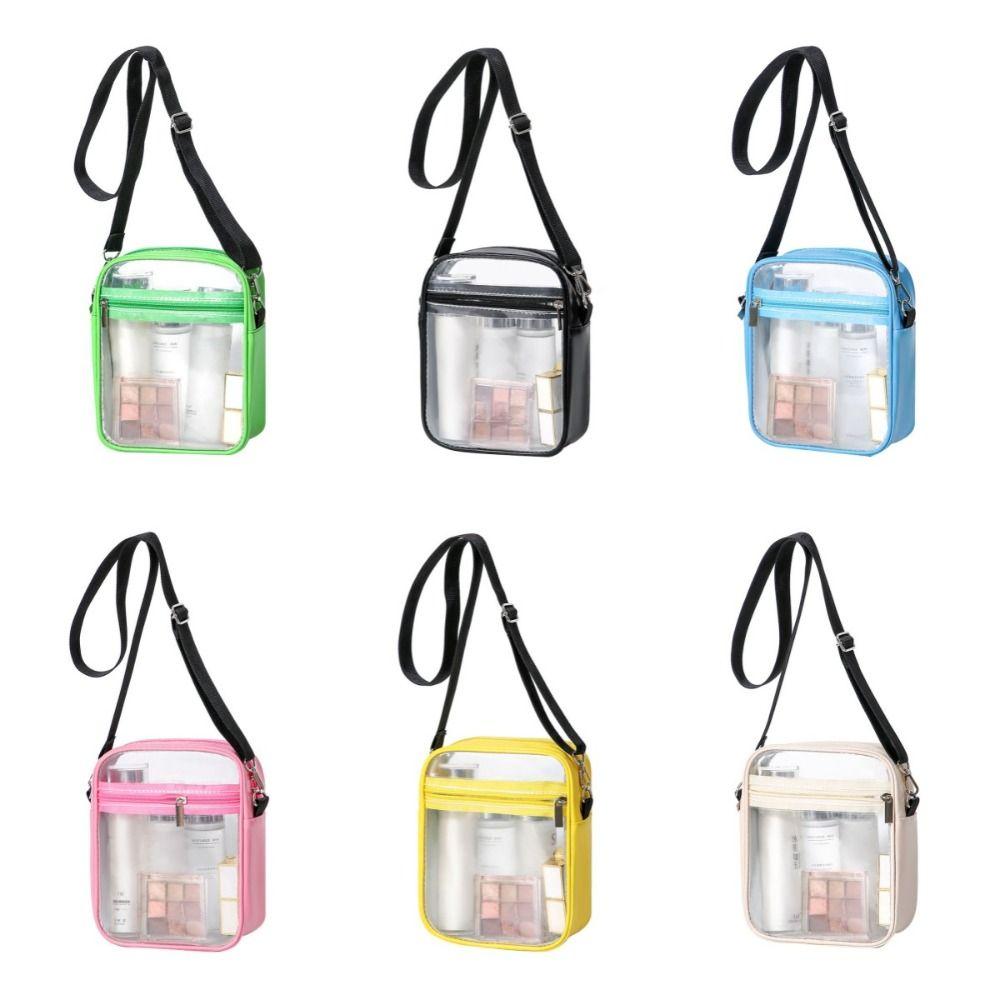 Storage Bag PVC Transparent Bag Square Waterproof Crossbody Bag Portable Women Handbag  Women