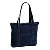 APOSITV Women's Denim Tote Bag with Zipper, Eco-Friendly, Simple Jeans Bag (Navy Blue)