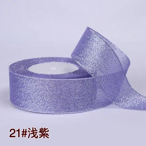 25Yards 40mm Glitter Ribbon Crafts Bow Handmade Gift Wrap Flower Hair Accessories Gift Baking Packaging Color DIY Decorative