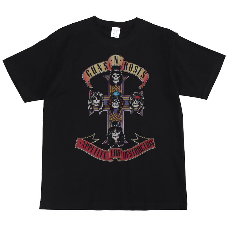 Guns N Roses Digital Direct Injection Guns Flowers Rock Band Slash American Street Hip Hop Vintage Short Sleeve T-Shirt