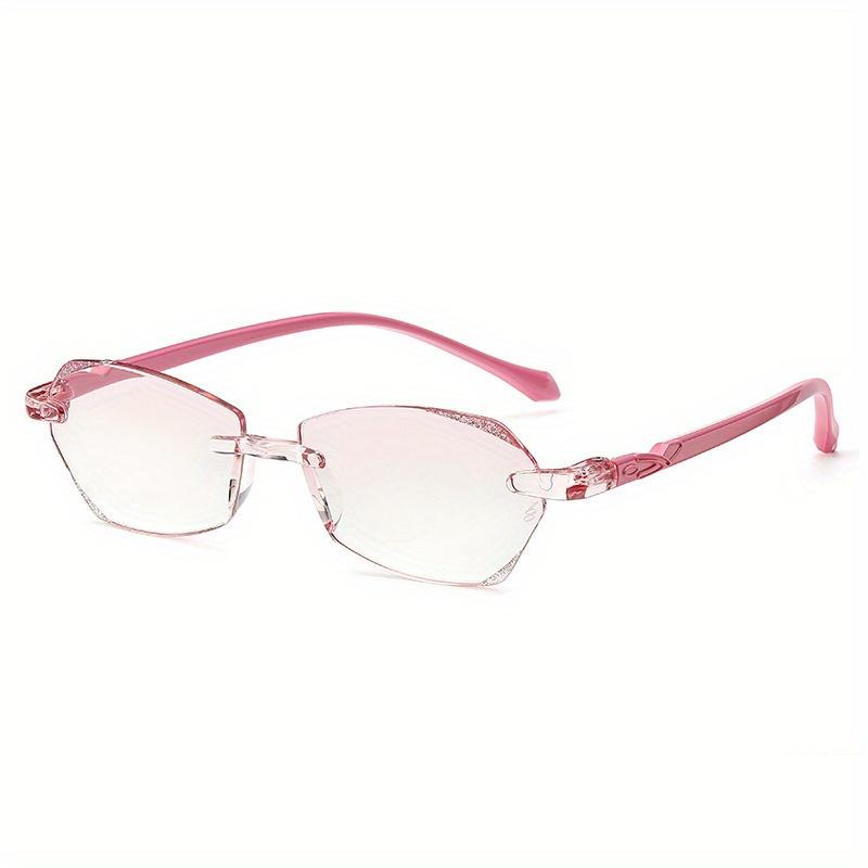 

Роскошные безободковые очки для чтения для женщин - Стиль огранки «бриллиант», Пресбиопическая линза, Квадратная оправа, Легкий и стильный дизайн 100 розовый