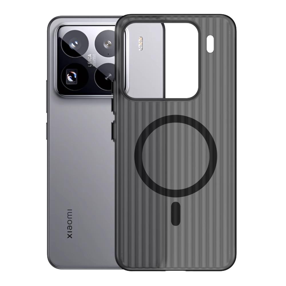 Suitable for Xiaomi 15 Ultra Corrugated Magnetic Suction Mobile Phone Case Matte Redmi K80 Grating Anti-fall Protection Case M14pro